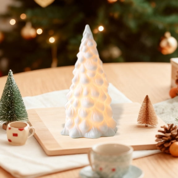 Upgraded Ceramic Christmas Tree Desktop Household Ornaments Christmas Gifts Small Scene Layout Props White U