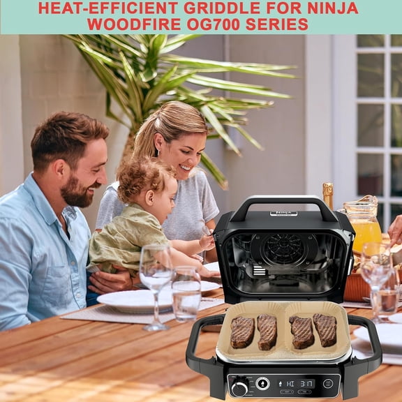 Upgraded Ceramic Griddle Pan & Air Fryer Liners for Woodfire Grill Accessories