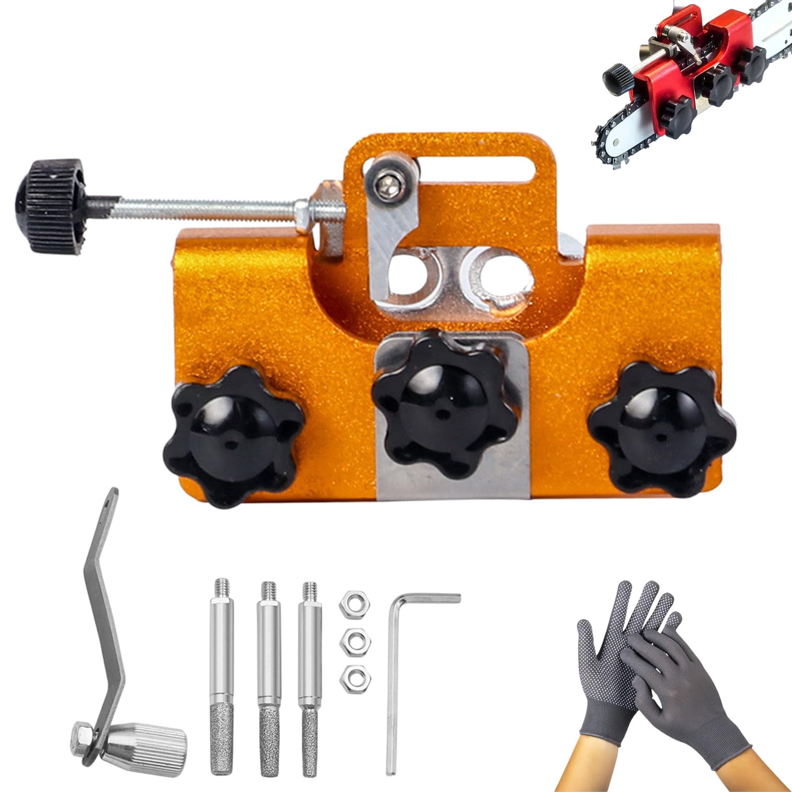 Upgraded Chainsaw Sharpener Jig Kit, Universal Hand-Crank Chain Saw ...