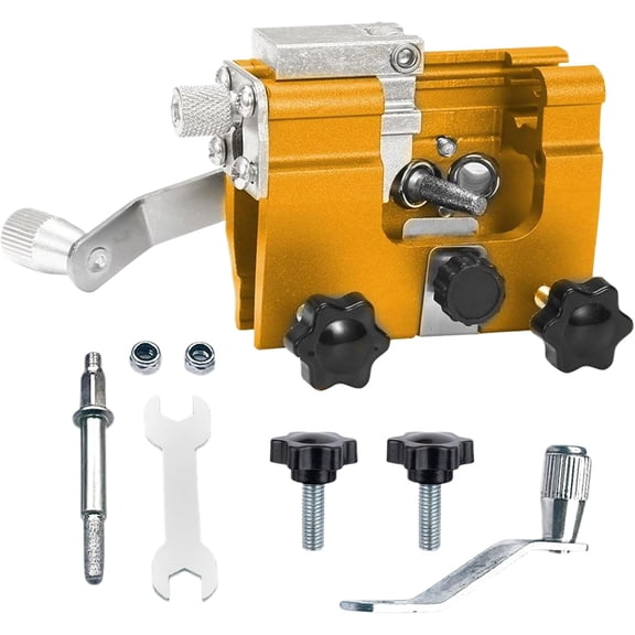 Upgraded Chainsaw Sharpener: Portable Hand Crank Sharpener Tool, Chain Saw Sharpening Jig Keep Chain Saw Sharp, for Chain Saws Electric Saws, for Chain Sharpening (Yellow)