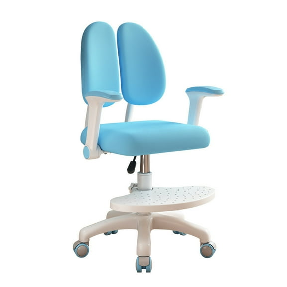 Upgraded Children Desk Chair with 360 Degree Wheels, Height Depth Adjustable Kids Computer Chair, Cute Children Study Chair for Home, School and Library (Blue, Pink)-Blue