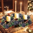 thumbnail image 1 of Upgraded Christmas Artificial Poinsettia Pinecone Candle Rings Wreaths,Winter Table Centerpiece Decor with Red Berry,Greenery Leaves,Farmhouse Wreath for Door Wall Window Decor B, 1 of 6