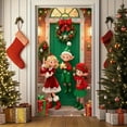 thumbnail image 1 of Upgraded Christmas Door Curtain Ensigns Outdoor Photo Christmas Day Party Elves Celebration Decoration Background Hanging Decoration Hanging Fabric I, 1 of 6
