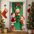 thumbnail image 1 of Upgraded Christmas Door Curtain Ensigns Outdoor Photo Christmas Day Party Elves Celebration Decoration Background Hanging Decoration Hanging Fabric J, 1 of 6