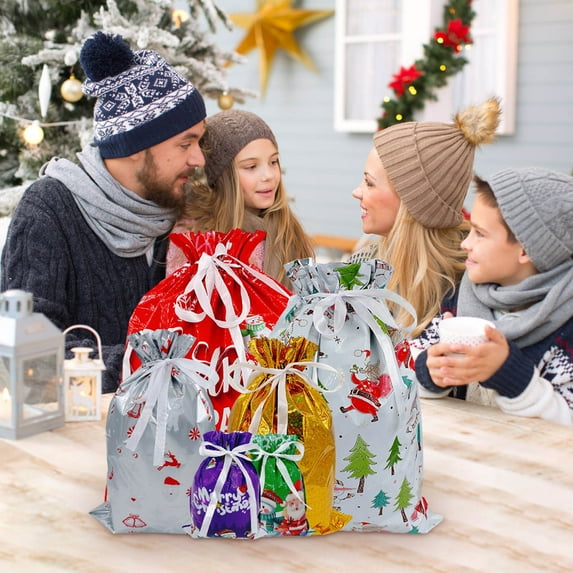 Upgraded Christmas Drawstring Gift Bag Set T