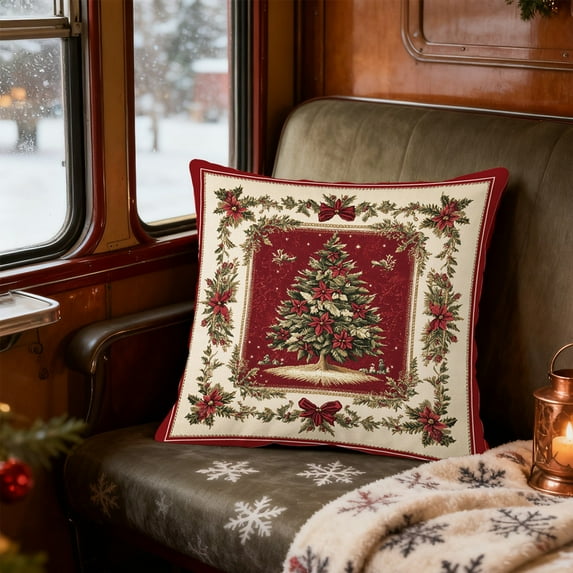 Upgraded Christmas Pillow Cover Holiday Decoration Sofa Decoration Linen Pillow Home Sofa Holiday Decoration Pillow Cover L