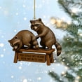 thumbnail image 1 of Upgraded Christmas Raccoon Ornament 2D Flat Acrylic Pendant J, 1 of 4