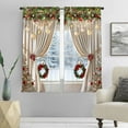 thumbnail image 1 of Upgraded Christmas Rod-Through Champagne Tied Christmas Ball Wreath Outdoor Printed Decorative Curtains H, 1 of 3