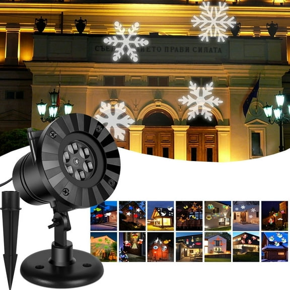 Upgraded Christmas Snowflake Projector Lights, Outdoor Waterproof Led Rotating Snowfall Show Lights for Xmas Holiday Party Garden Patio Home Decoration