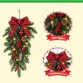 thumbnail image 1 of Upgraded Christmas Teardrop Swag 21.65 Inch Pine Branch Swag Stairway Swag Prelit Tear Drop Christmas Wreath with Warm Lights Christmas Decoration for Door Indoor Outdoor Home Hanging Decor, 1 of 9