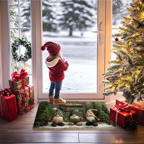 Upgraded Christmas Themed Decorative Floor Mat Stain Sturdy And Easy To Clean Bathroom Floor Mat G