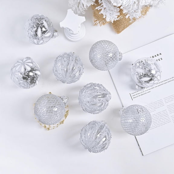 Upgraded Christmas Tree Ornaments PET Painted Shaped Plastic Christmas Balls Festive Party Decorations