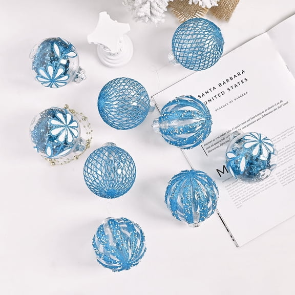 Upgraded Christmas Tree Ornaments PET Painted Shaped Plastic Christmas Balls Festive Party Decorations