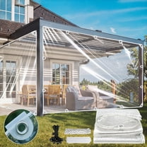 Upgraded Clear PVC Waterproof Tarp, Heavy Duty PVC Vinyl 12Mil Thick Tarpaulin, 100% Transparent with Reinforced Grommets & Corners for Camping, Patio, Greenhouse, 2.6x3.9ft