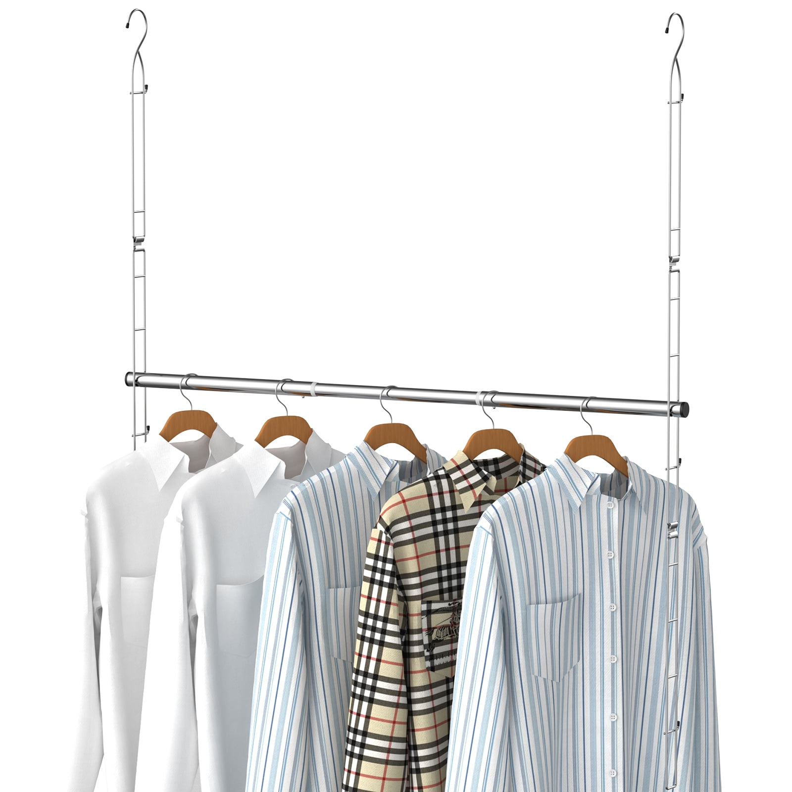 Upgraded Closet Hanging Rod, Long Version Width and Height Adjustable