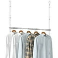 Upgraded Closet Hanging Rod, Long Version Width and Height Adjustable