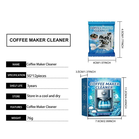 Upgraded Coffee Machines Stain Removal Foam Cleaning Tablets Boxed Descaling Maintenance Keep Equipment Hygienic Cleaning Supplies I