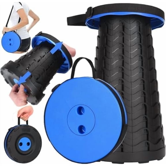 Upgraded Collapsible Stool, 400lbs Max Weight, Lightweight But Sturdy, Portable Retractable Folding Telescoping Foldable Camping Stool for Adults Outdoor Fishing Hiking Travel BBQ