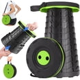 thumbnail image 1 of Upgraded Collapsible Stool for Adults,Portable Retractable Folding Telescoping Foldable Camping Stool Holds 400lbs for Outdoor Fishing Hiking Gardening Travel BBQ, 1 of 7