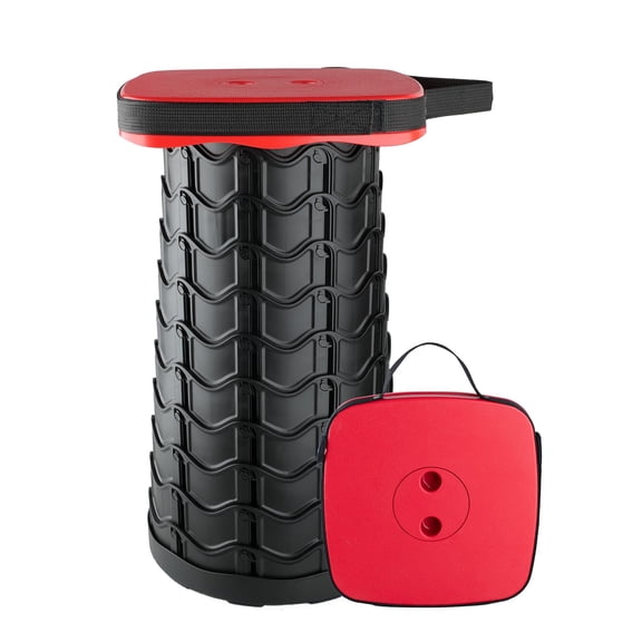 Upgraded Collapsible Stool  Square Portable Lightweight Yet More Sturdy With Load Capacity 400lbs For Camping Fishing Hiking Bbq (square Red)