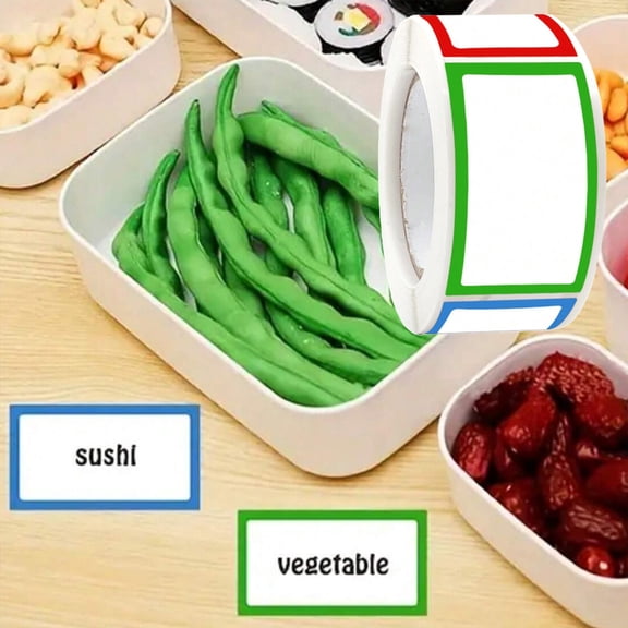 Upgraded Color Border Blank Stickers Can Be Handwritten And Marked Assorted Self Adhesive Labels Stickers Roll 250 Pcs Stickers