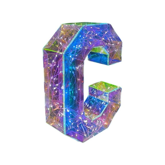 Upgraded Colorful Letters LED Lights Day Halloween Christmas Birthday Dress Up Decoration Gift Party Decoration 26 Capital Letters Ornament P