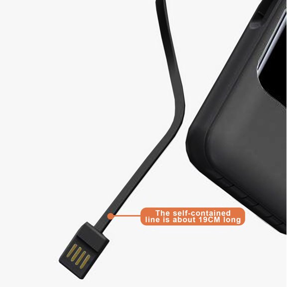 Upgraded Compact Digital Display Portable Mobile Power 10000 MAh High-capacity Self-cord Charging Treasure L