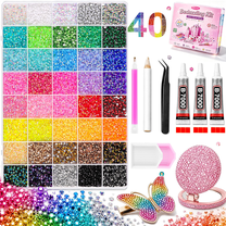 GraceGaze 30,000-Piece Resin Jelly Rhinestone Kit, 26 Colors 3mm ...