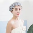 thumbnail image 1 of Upgraded Convenient 2pc Household Double-layer Shower Cap Thickened Women Oil Resistant Shampoo Shower Cap For Hair Protection F, 1 of 4
