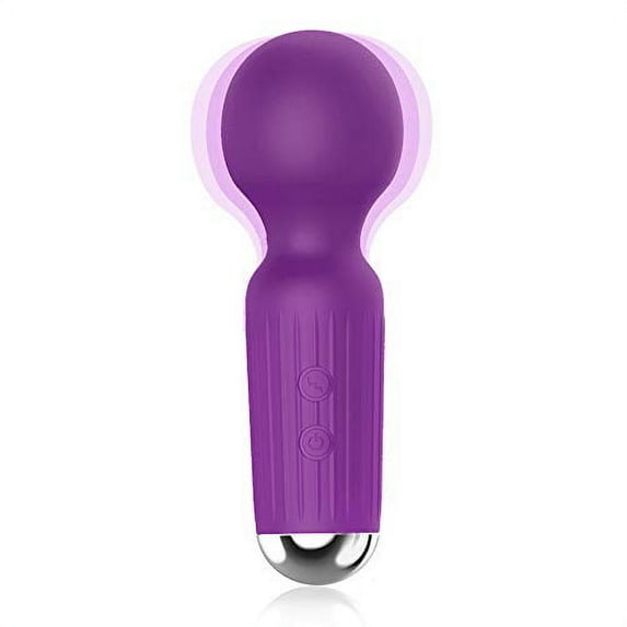 Upgraded Cordless Personal Electric Massager with 20 Powerful Magic Vibrations, Rechargeable Handheld Mini Massage, Suitable Neck Back Body Massager, for Muscles Pain Relief-Purple