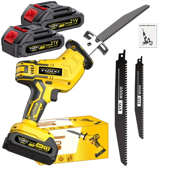 Upgraded Cordless Reciprocating Saw, Handheld Wireless Saw with Safety Lock for Multi-Purpose Use