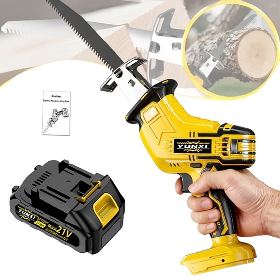 Upgraded Cordless Reciprocating Saw, Lightweight Lithium Hand Saw with Safety Protection for Wood Metal PVC Cutting