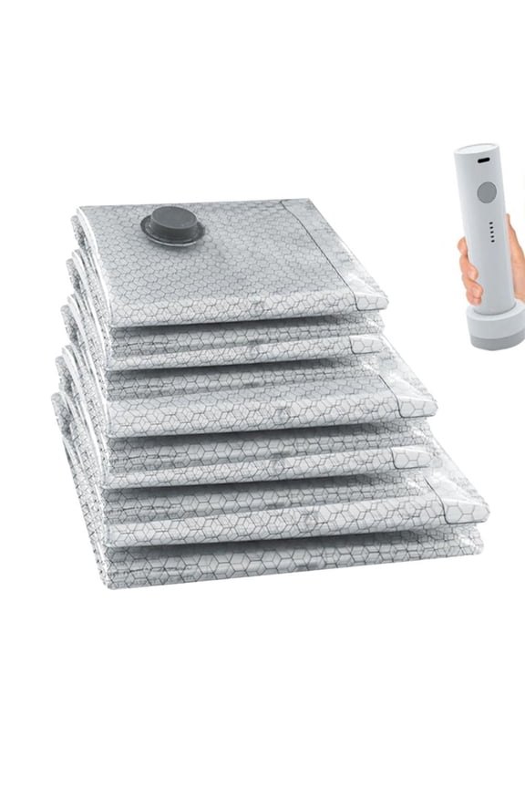 Upgraded Cordless Travel Vacuum Bags Set with Rechargeable Pump, Reusable Compression Bags for Womens Travel, Efficient Space-Saving Luggage Organizer