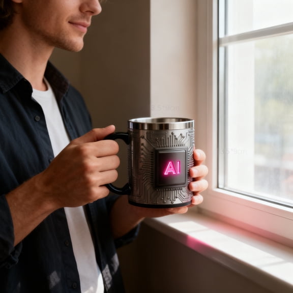 Upgraded Creatives Technology-themed Cups Chip-shaped Coffee Mugs And Beer Mugs And Made Of Stainless Steel M