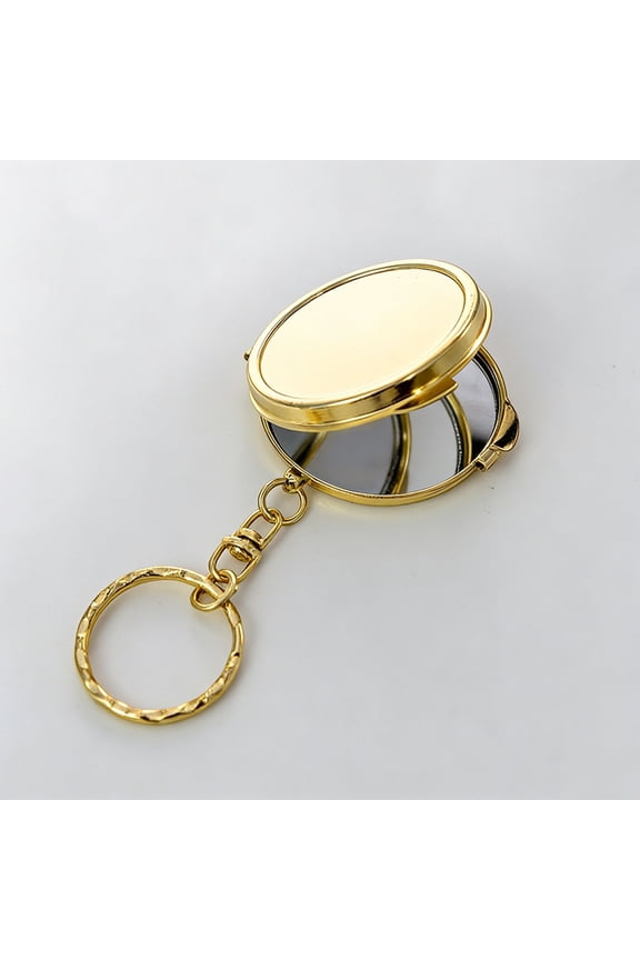 Upgraded Customizable Photo Compact Mirror Keychain 5 Shape Choices Portable Folding Vanity Mirror For Purse Makeup Travel Gifts Engraved With Your Photo B