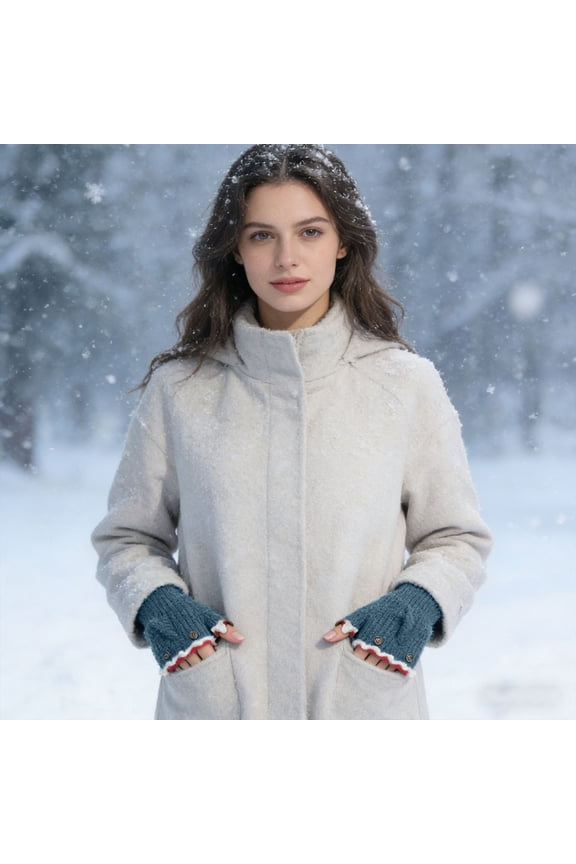 Upgraded Cute Sharks Half-Finger Winter Gloves Warm Knit Mittens For Outdoor Texting And Cold-Weather Funny M