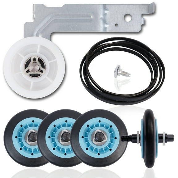 Upgraded DC97-16782A DC97 16782A Dryer Repair Kit For Samsung Dryer Roller Replacement Kit, DC97-16782A Drum Roller DC93-00634A Idler Pulley 6602-001655 Belt Replacement for Samsung Dryer Parts