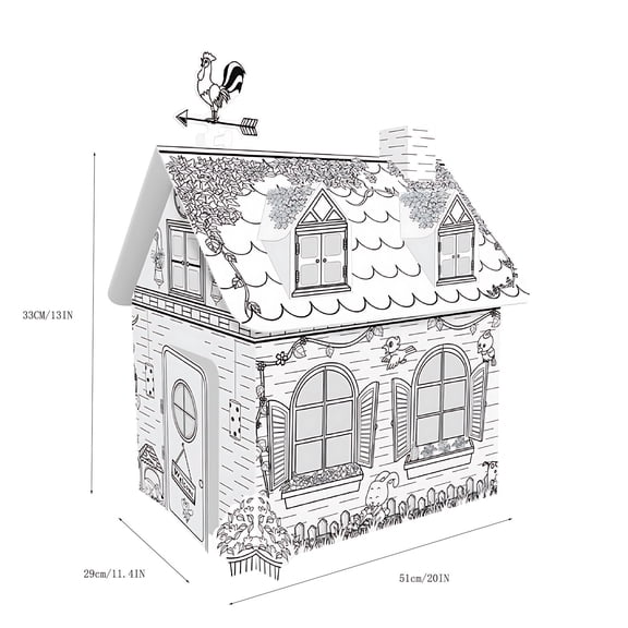 Upgraded DIY Christmas Playhouse Easily Foldable For Storage Kids Coloring House Fortress Family Activities Coloring Your Own Crafts 6ML U