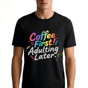 Upgraded DTG Process Mens Graphic Tee 100% Cotton T-Shirt Coffee Tee