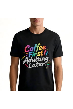 Upgraded DTG Process Men's Graphic Tee 100% Cotton T-Shirt Coffee Tee