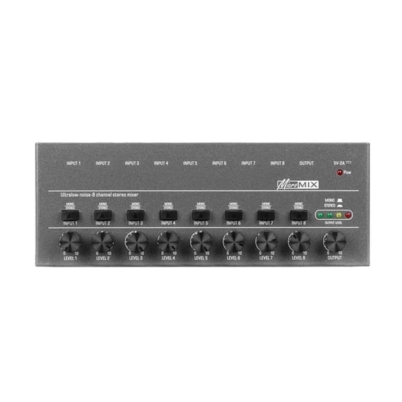 Upgraded DX400/600/800 Ultra Low Noise 4/6/8 Channel Line Mixer Mini Sound Mixer Power Supply DC5V Easy Operation s Mixer ,Easy to Operate