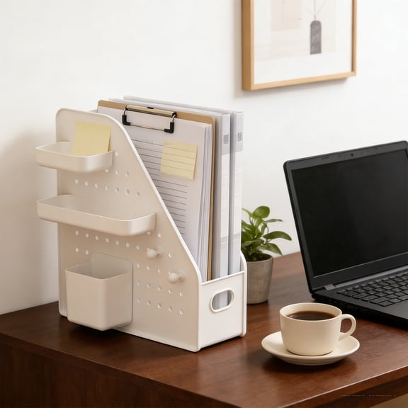 Upgraded Desk Storage Basket Stationery and Organizer For Dorm and Office Multi Compartment Document and Supplies Basket Set J