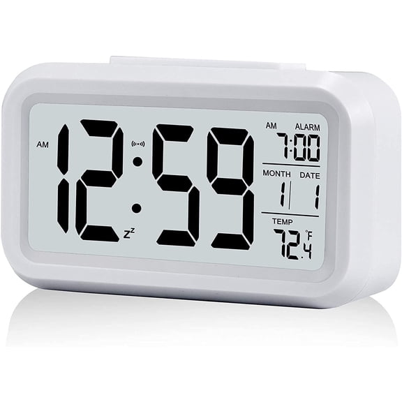 Upgraded Digital Alarm Clock, 4.3" LED Display with Temperature Larger Lound Light Control Portable