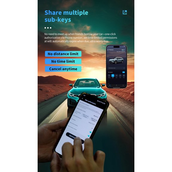 Upgraded Digital Key Smartphone APP Controlled Remote Startup Locating For Car One-click Start Keyless Entry