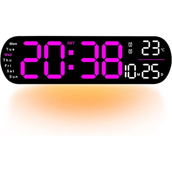 Upgraded Digital Wall Clock Large Display, Large Digital Wall Clock with Remote, Multi Functional LED Display Clock