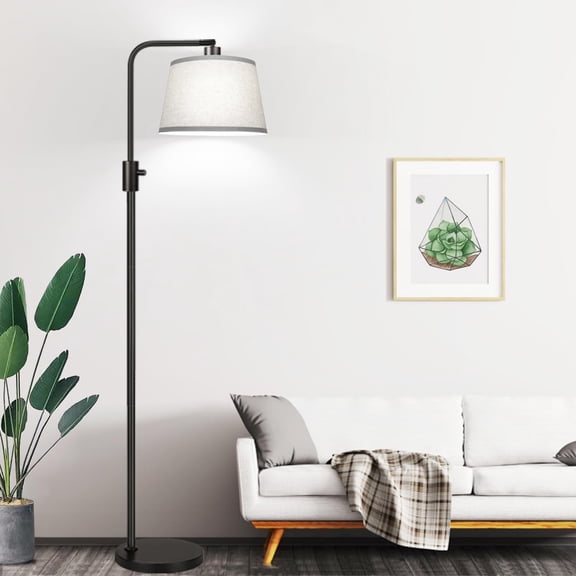 ?Upgraded? Dimmable Floor Lamp, 1000 Lumens  Edison Bulb Included, Arc Floor Lamps for  Room Modern Standing Lamp with Gray Shade, Tall Lamps for  Room  Office Dining Room
