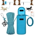thumbnail image 1 of Upgraded Dog Tie Out Cable for Camping, 100FT Portable Trolley System for 2 Dogs, Knot-a-Hitch Dogs Hitching System up to 250lbs, Dog Runner for Yard Camping Training Running Hiking Outdoor, 1 of 6