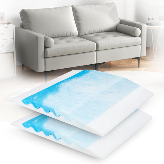 Upgraded Double Layer Sofa Cushion 20" x 20", Couch Support for Sagging Cushions to Repair Sagging Seats, Sky Blue, Set of 2