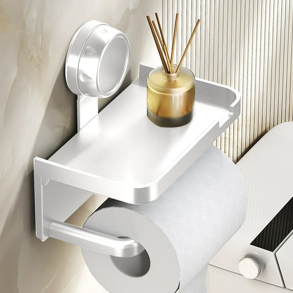 Upgraded Double Layer Suction Cup Paper Rack Toilet Paper Box Paper Towel Rack Storage Rack Paper Drawer Storage Rack O