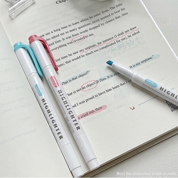 Upgraded Double-ended High-light Pen Marking Key Pen Non Paper High-value Student Color Notebook Pen 10ml J